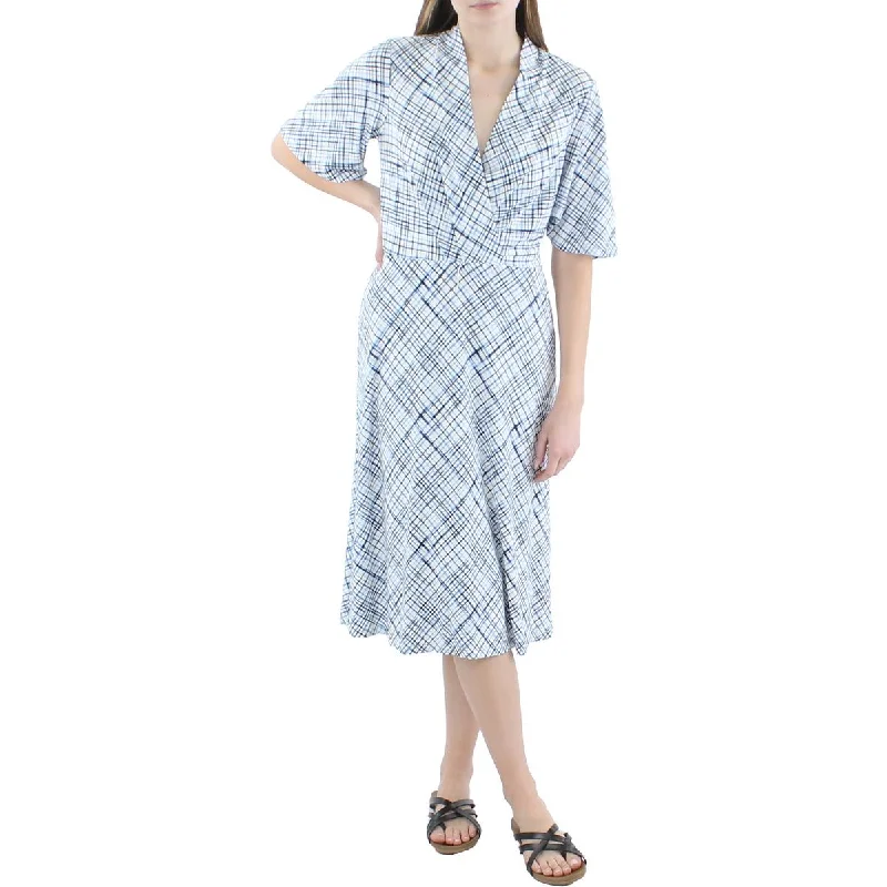 Exclusive Online Offer Tommy Hilfiger Womens Printed Midi Wear to Work Dress