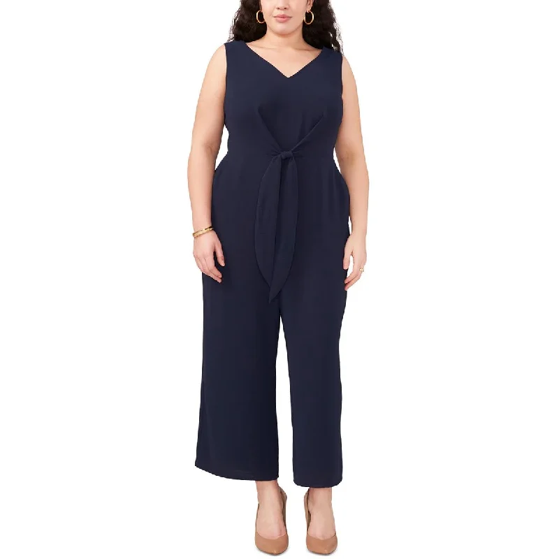 Referral Discount Vince Camuto Womens Plus Island Oasis Tie Waist Wide Leg Jumpsuit