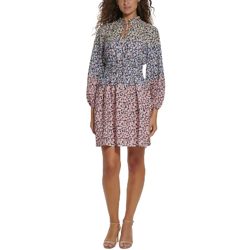 Price Meltdown Vince Camuto Womens Petites Chiffon Floral Fit & Flare Dress
