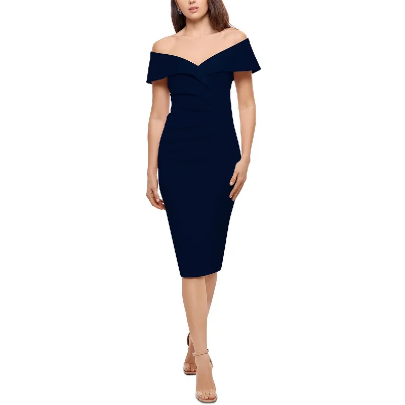 Mega Deal X by Xscape Womens Knit Off-The-Shoulder Cocktail and Party Dress