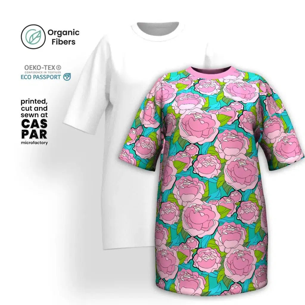 New Markdowns BE MY ONLY pink turquoise - T-shirt dress (organic cotton)