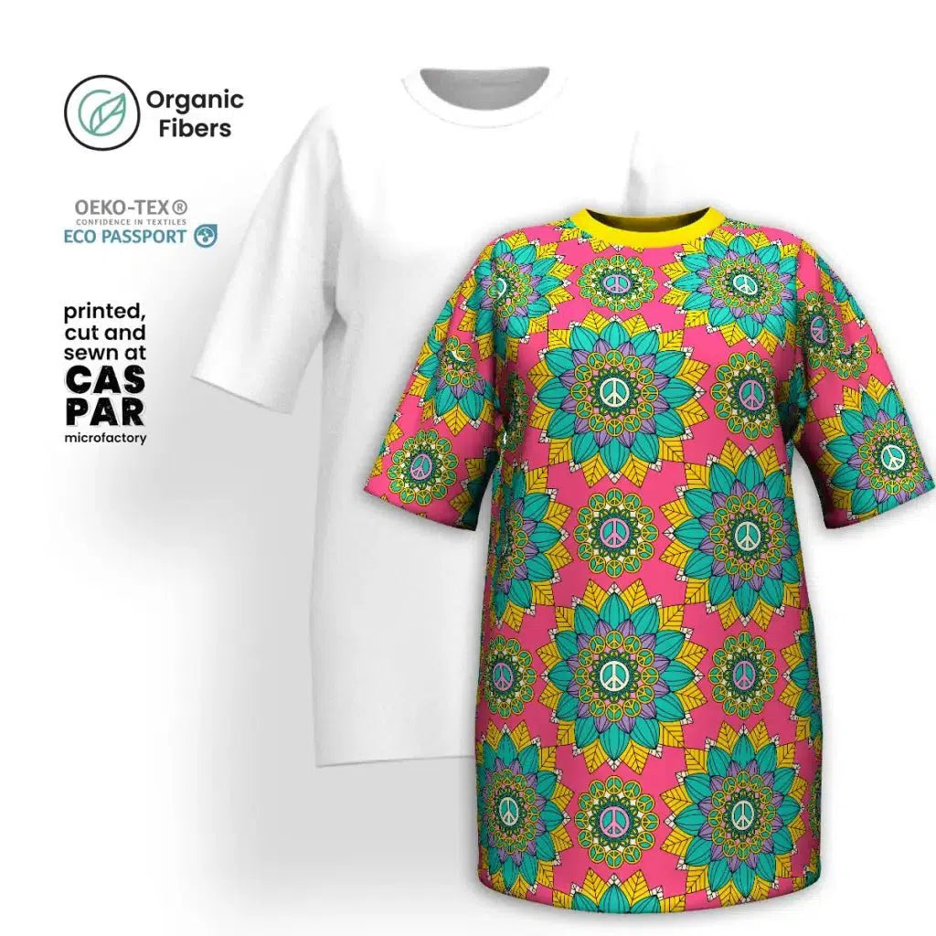 The Best Prices BLOOM WITH PEACE mint pink - T-shirt dress (organic cotton)