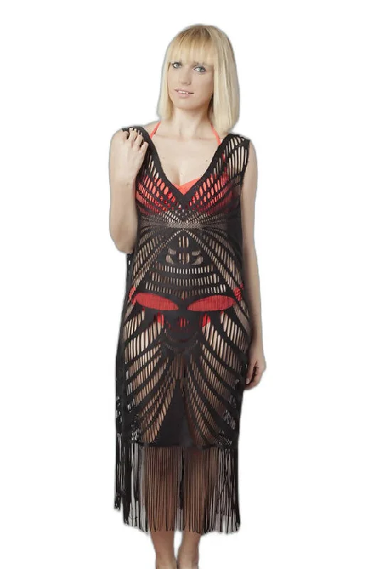 Low Prices Stylish Women's Beach Cover Up with Fringe Hem - Great for Lake, Beach or Pool