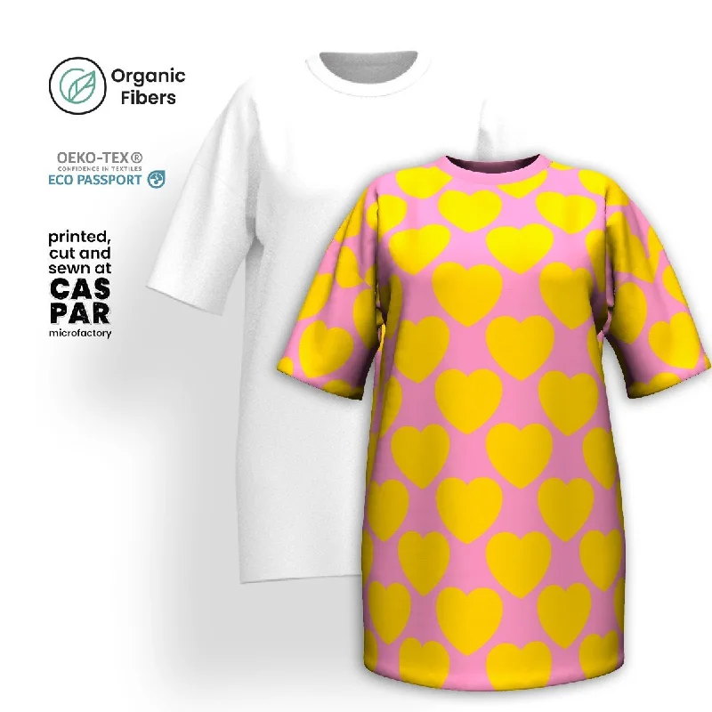 Limited Availability ELLIE LOVE yellow pink - T-shirt dress (organic cotton)