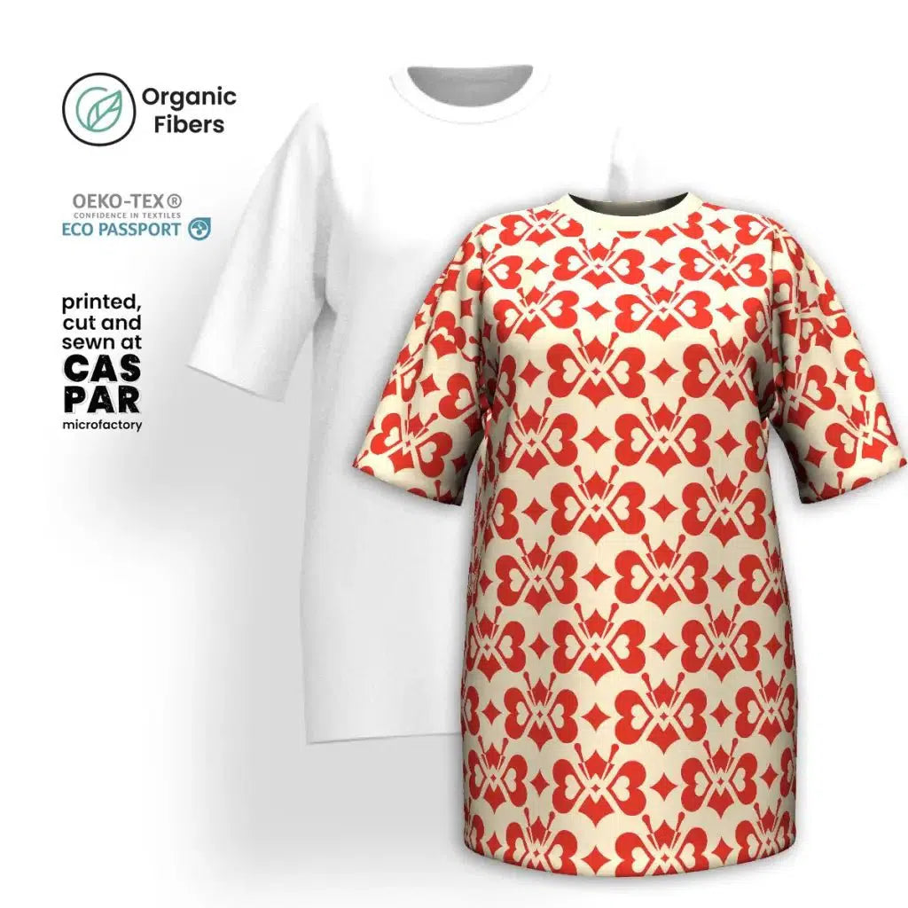 Final Markdown LOVE BUTTERFLY redlight - T-shirt dress (organic cotton)