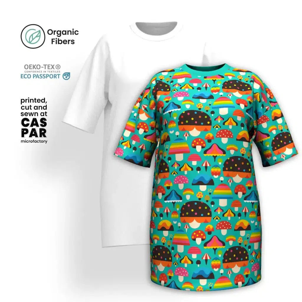 Bonus Savings MUSHROOM MANIA mint - T-shirt dress (organic cotton)