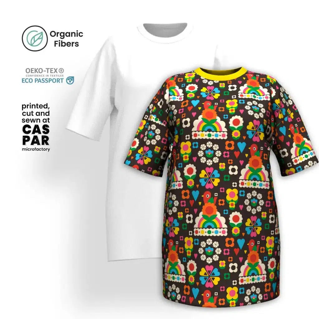 Don't Wait OLD BIRDIE brown - T-shirt dress (organic cotton)