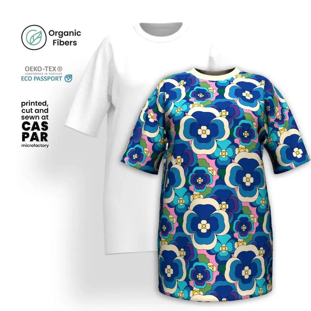 Deep Discounts PANSY FANTASY blue pink - T-shirt dress (organic cotton)