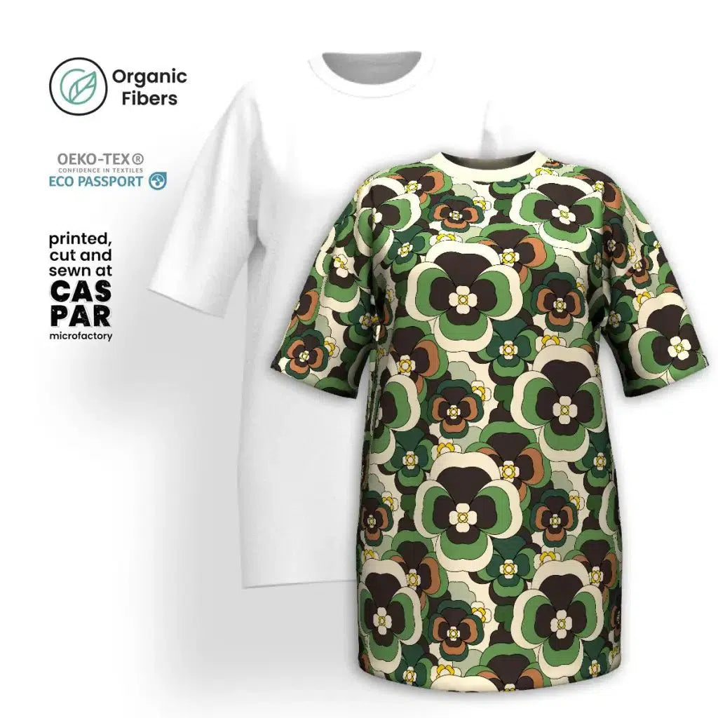 Daily Deals PANSY FANTASY green - T-shirt dress (organic cotton)