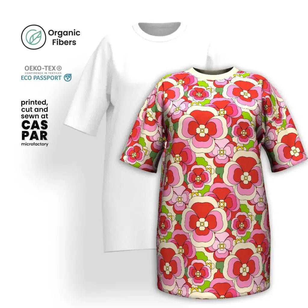 Closeout PANSY FANTASY pink - T-shirt dress (organic cotton)