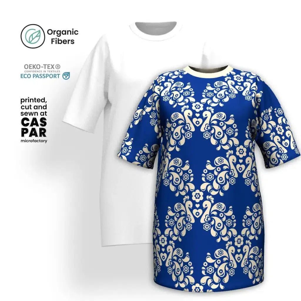 Bargain Prices PEACOCK LOVE blue - T-shirt dress (organic cotton)