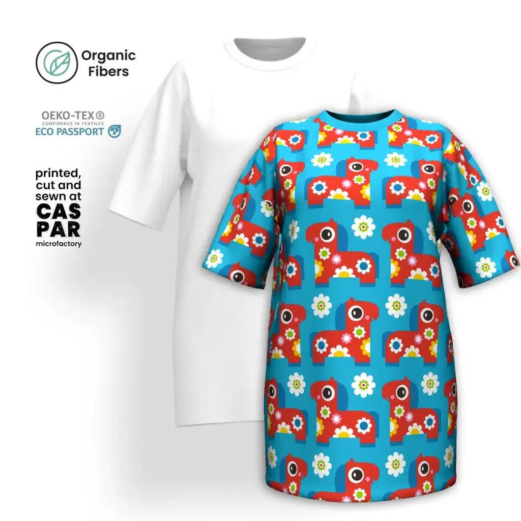 Online Specials PONY BLOOM turquoise - T-shirt dress (organic cotton)