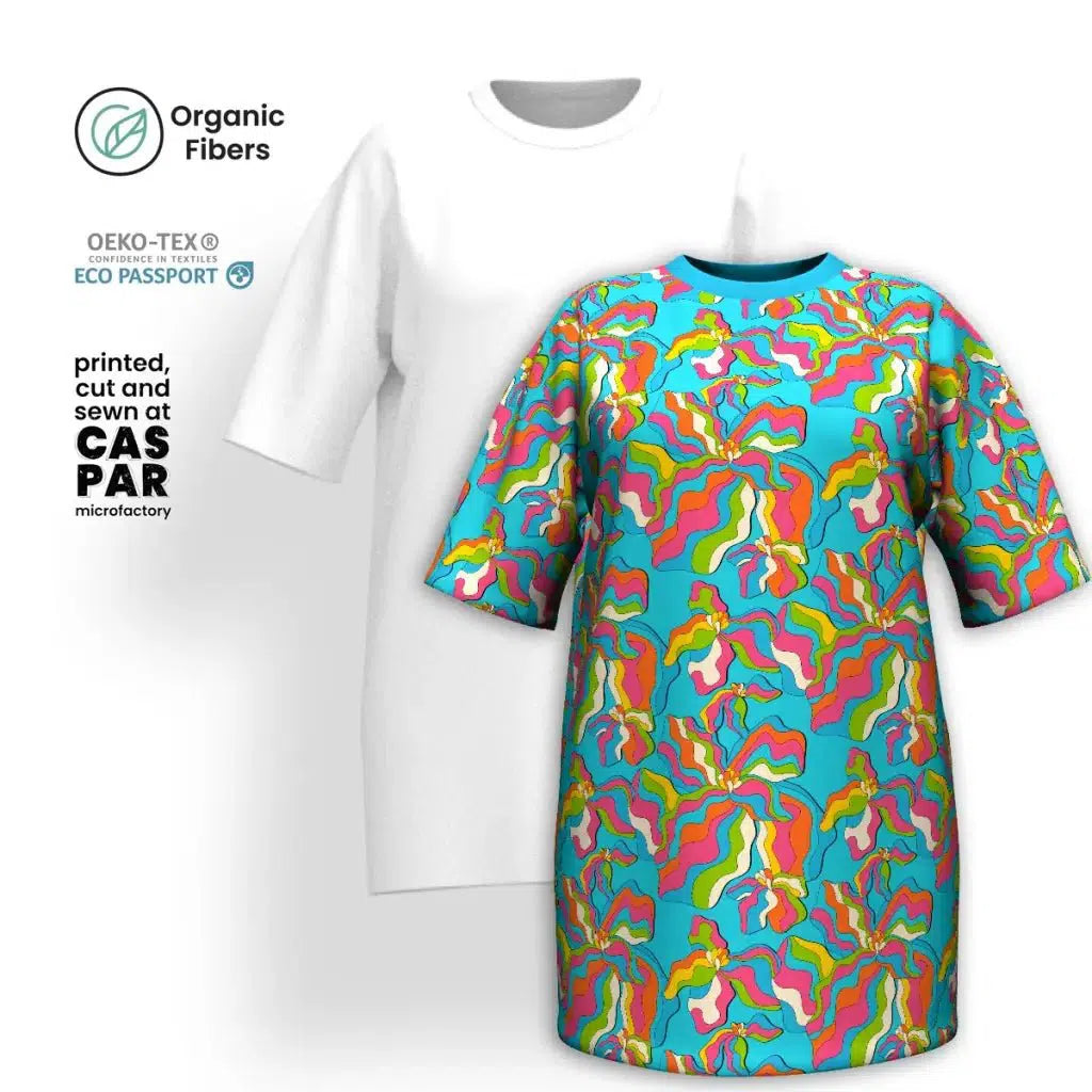 Quick Sale SASSY IRIS turquoise - T-shirt dress (organic cotton)