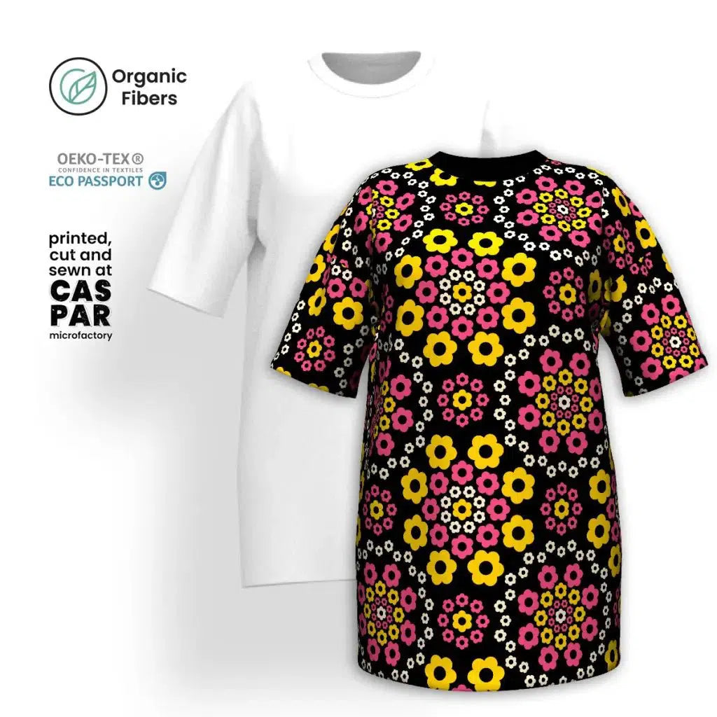 Clearance Items YESTERDAY pink yellow - T-shirt dress (organic cotton)
