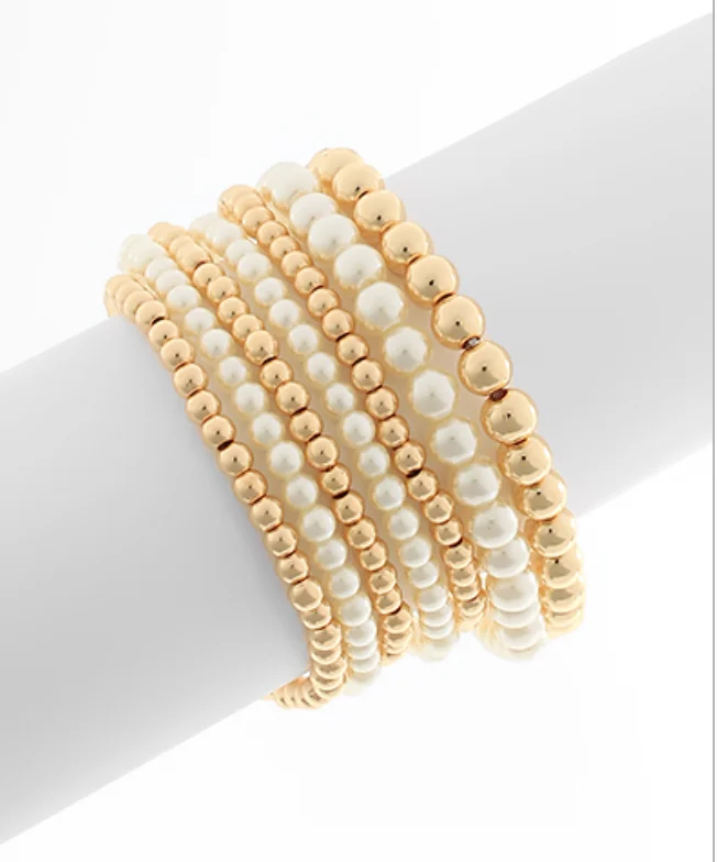 Super Sale Alyssa Pearl Gold Bracelets Set
