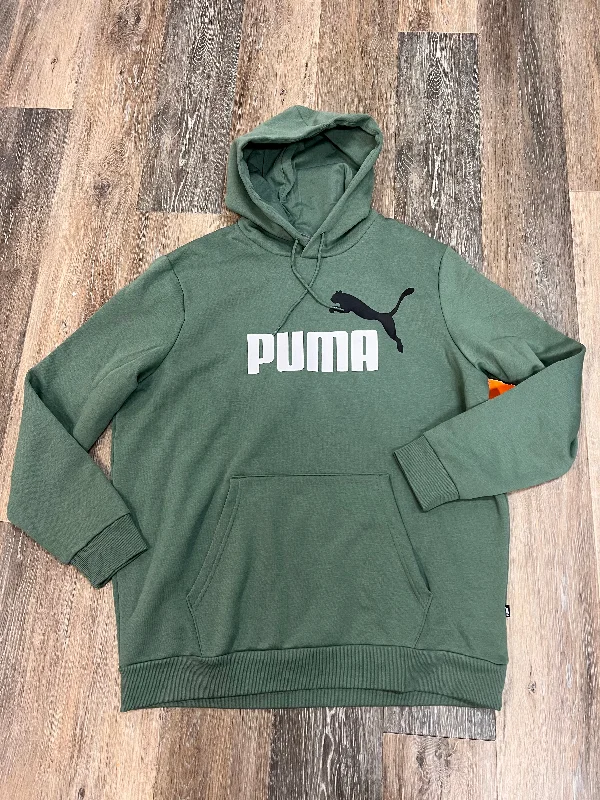 Limited Time Athletic Sweatshirt Hoodie By Puma In Green, Size: Xl