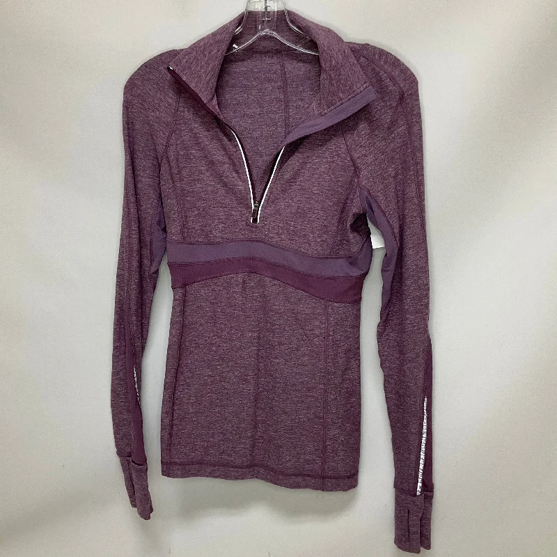 TIME-Limited Offer Athletic Top Long Sleeve Collar By Lululemon In Purple, Size: 4