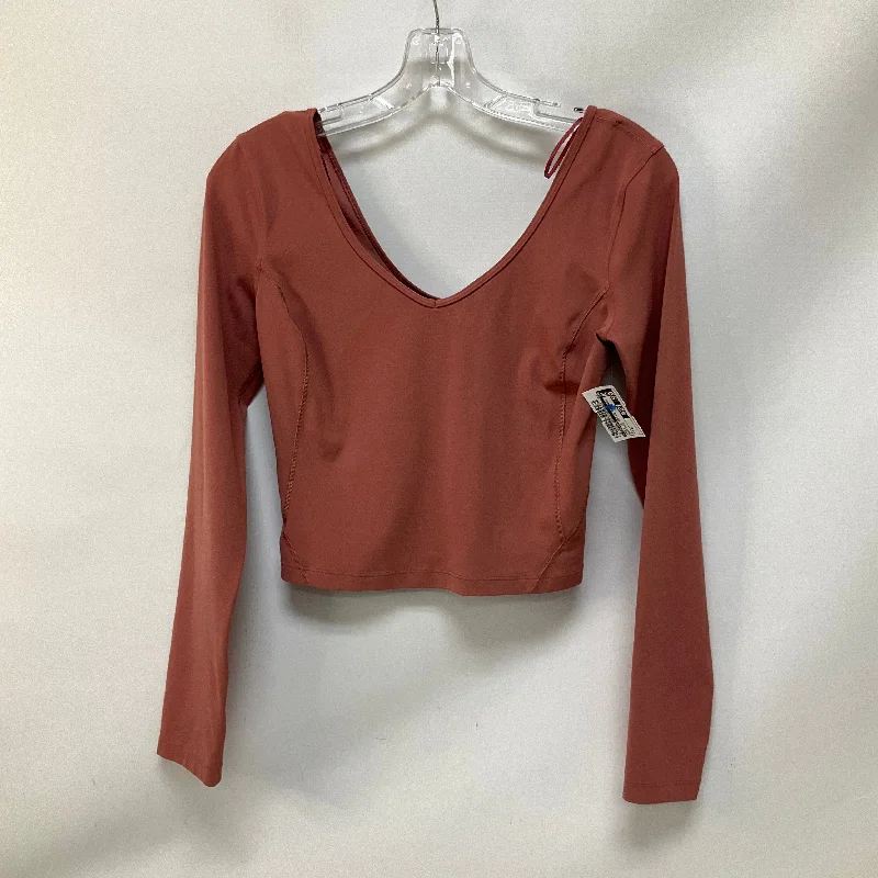 Year-End Sale Athletic Top Long Sleeve Crewneck By Lululemon In Rose Gold, Size: 6