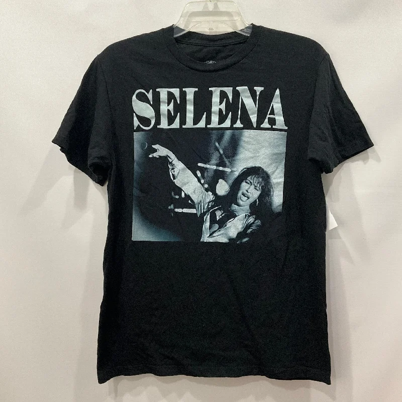 Unmissable Offer Black Top Short Sleeve Basic SELENA Size M