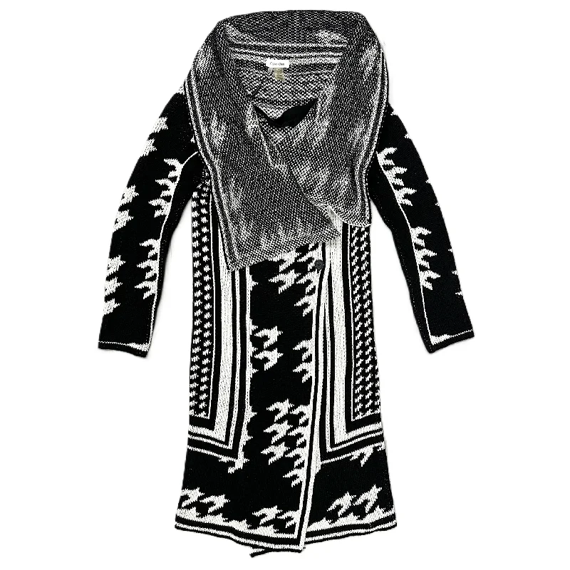 Clearance Sale Cardigan By Calvin Klein In Black White, Size: M