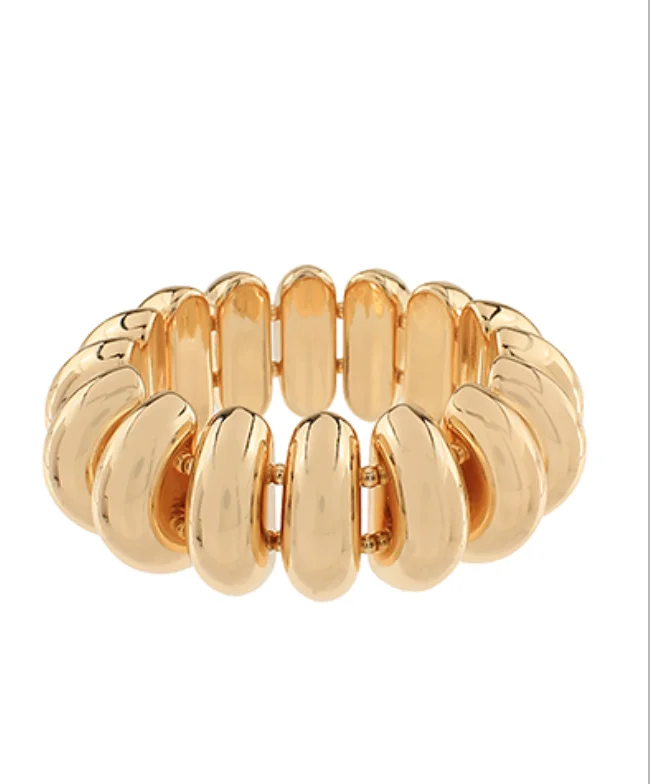 Overstock Chunky Half Moon Gold Bracelet
