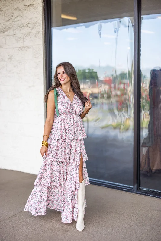 Deal of the Week Floral Tiered Maxi Dress - Rose