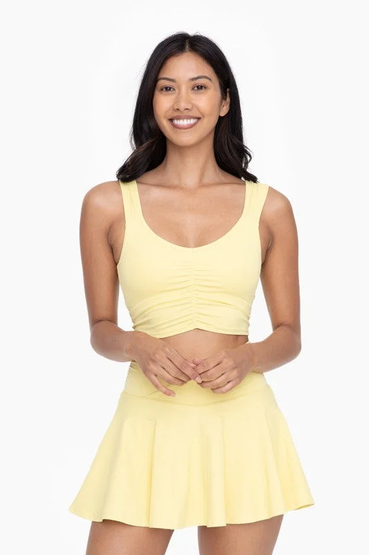 Savings Spectacular Mono B Ruched Lemon Tank Top