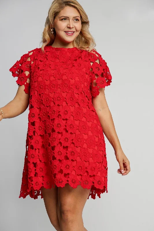 Exclusive Online Offer Graceful Elegance Red Floral Dress