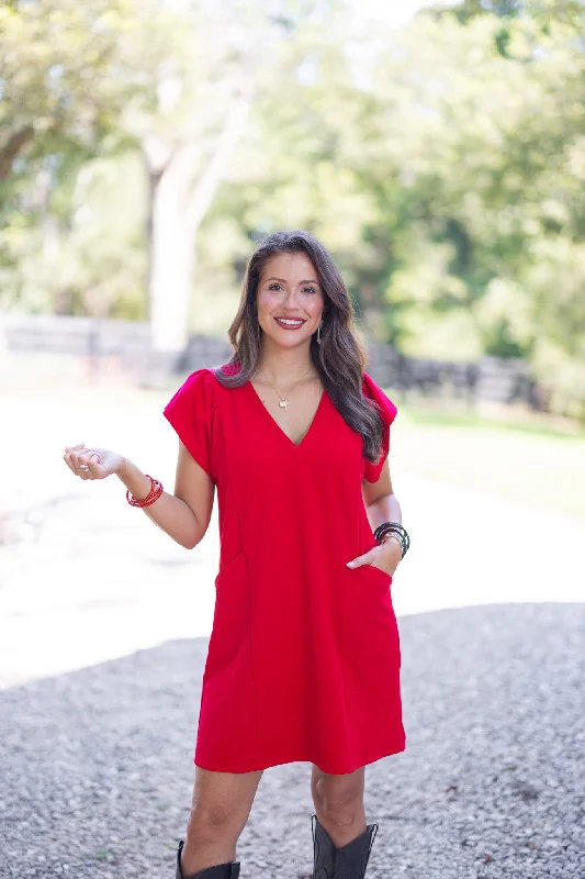 Special Price My Favorite Red Textured Dress
