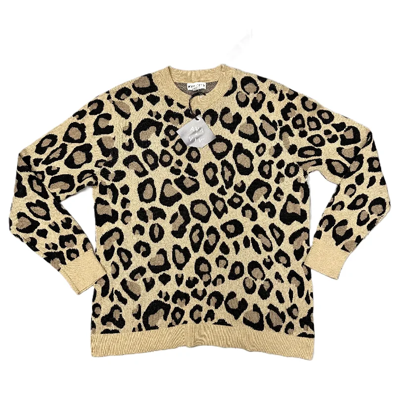 Time-Limited Offer Sweater By Ava & Viv In Leopard Print, Size: 1x