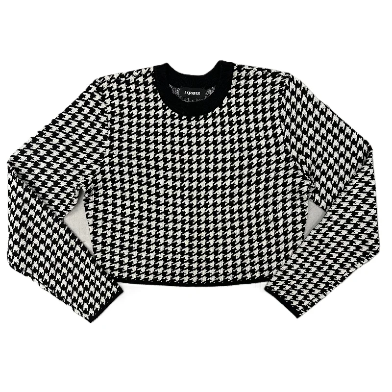 Hot Deal Sweater By Express In Black & White, Size: L