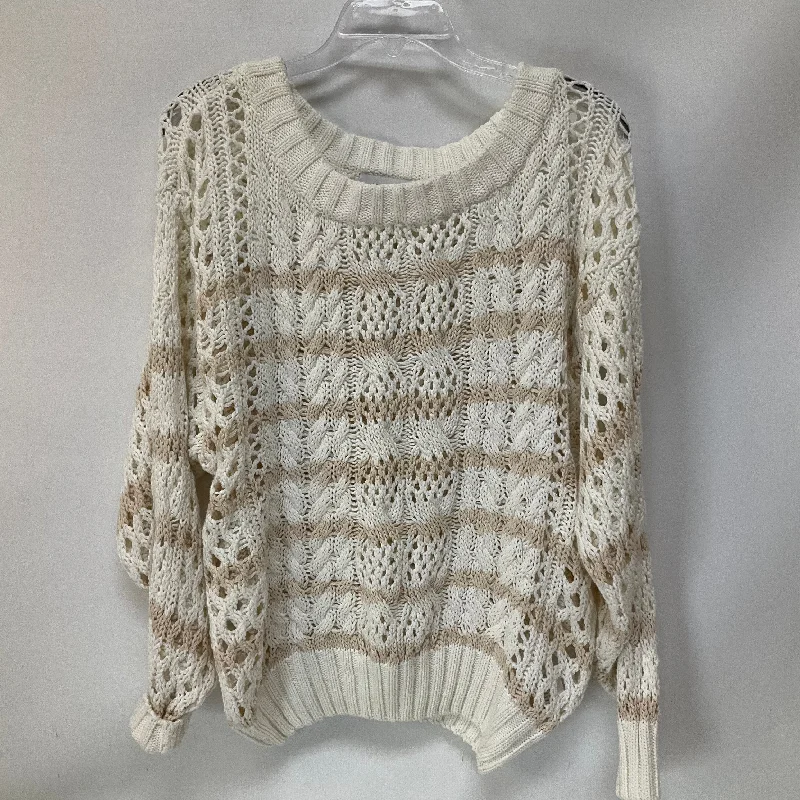 Super Sale Sweater By John + Jenn In Cream & Tan, Size: Xs