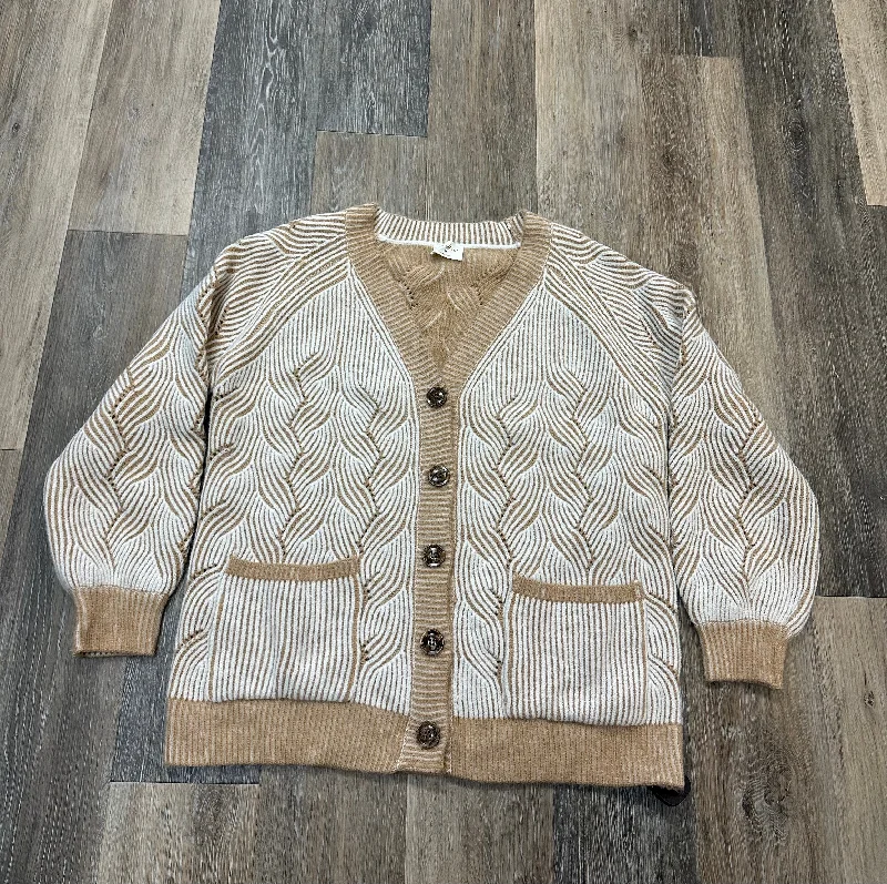 New Deals Sweater Cardigan By Allie Rose In Tan, Size: M