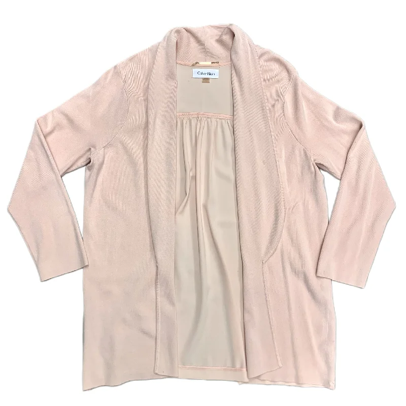 Don't Wait Sweater Cardigan By Calvin Klein In Pink, Size: 2x