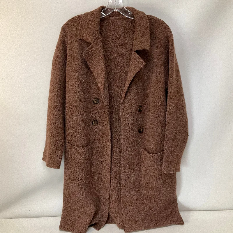 Act Now Sweater Cardigan By Cmb In Brown, Size: M