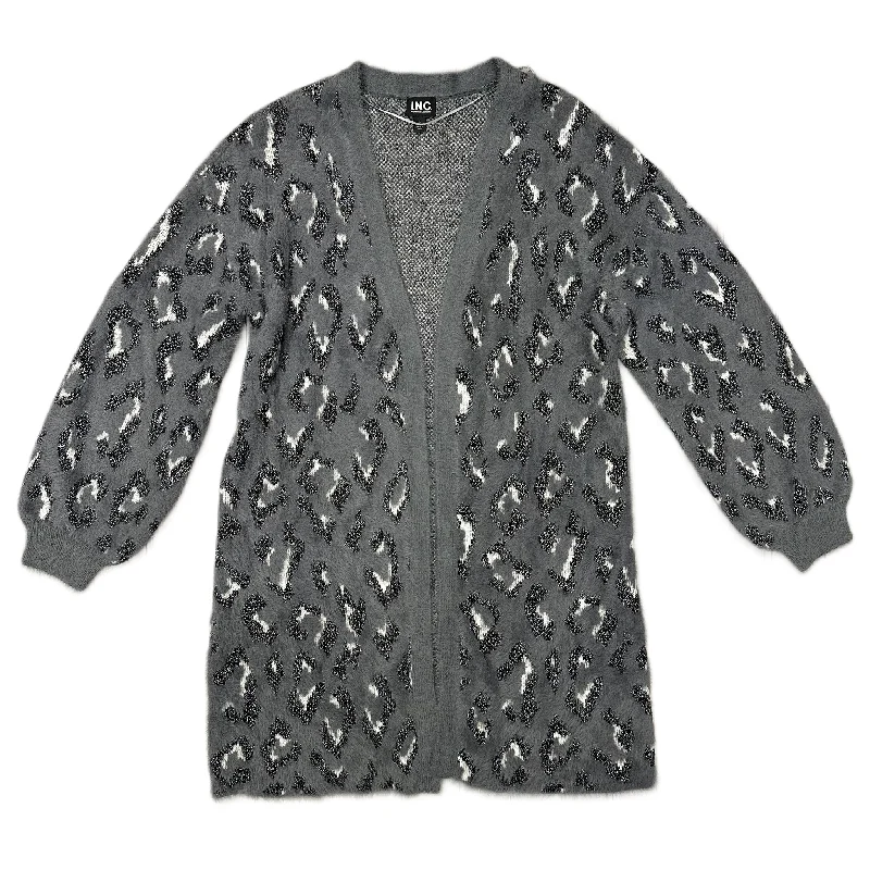 Customer Appreciation Sale Sweater Cardigan By Inc In Leopard Print, Size: L