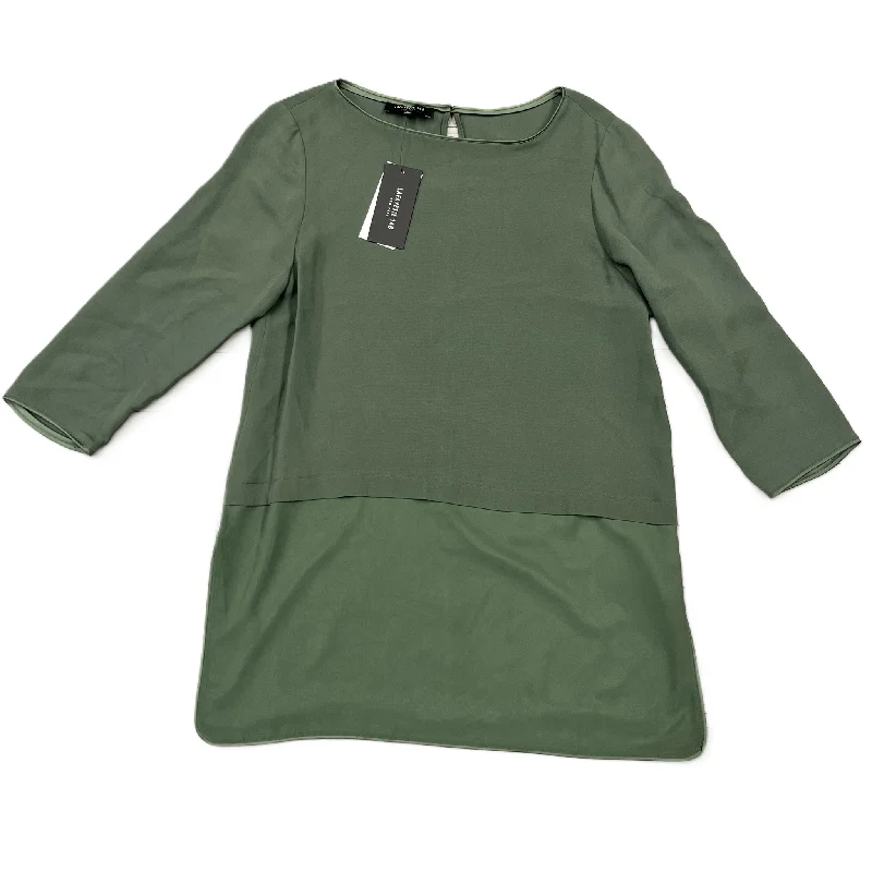 Extra Savings Top 3/4 Sleeve Designer By Lafayette 148 In Green, Size: M