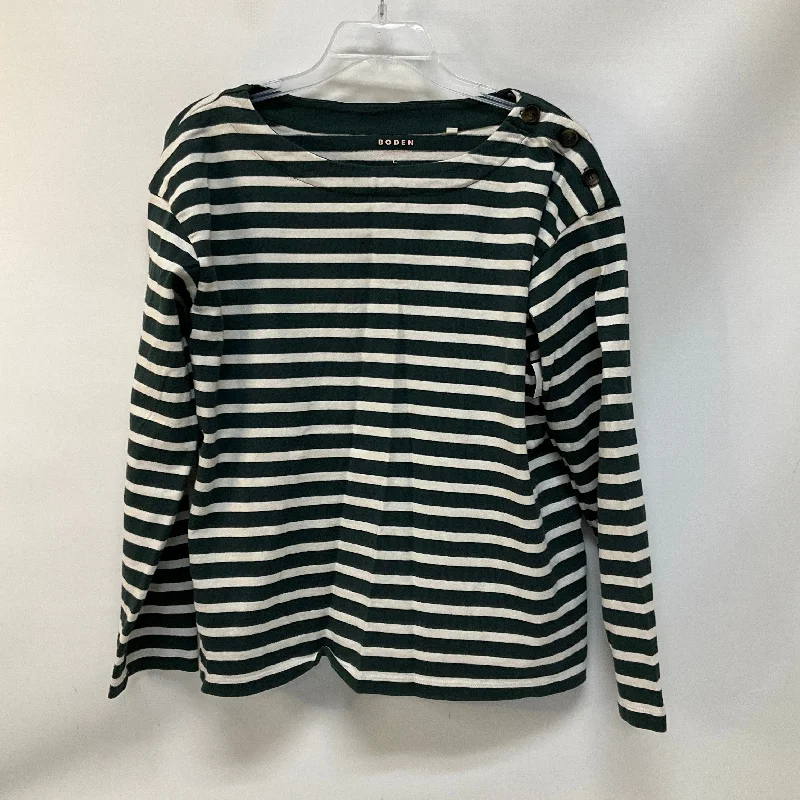 Bargain Bin Top Long Sleeve By Boden In Striped Pattern, Size: 14