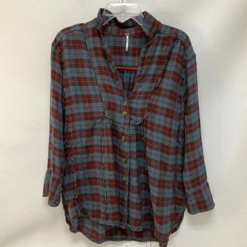 Bonus Savings Top Long Sleeve By Free People In Blue & Red, Size: Xs