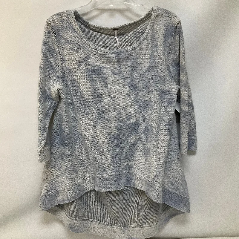 Extra Savings Top Long Sleeve By Free People In Blue & White, Size: S