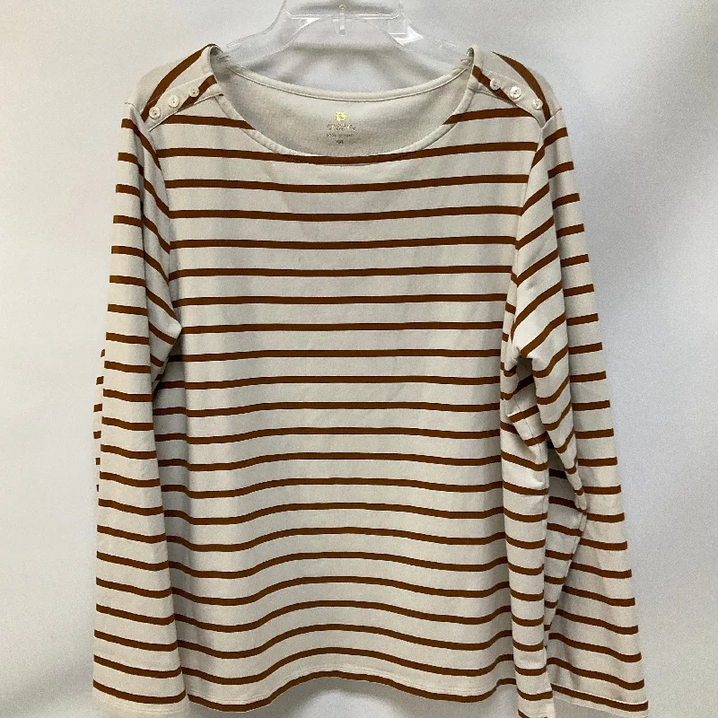 Final Sale Top Long Sleeve By Spartina In Striped Pattern, Size: Xxl