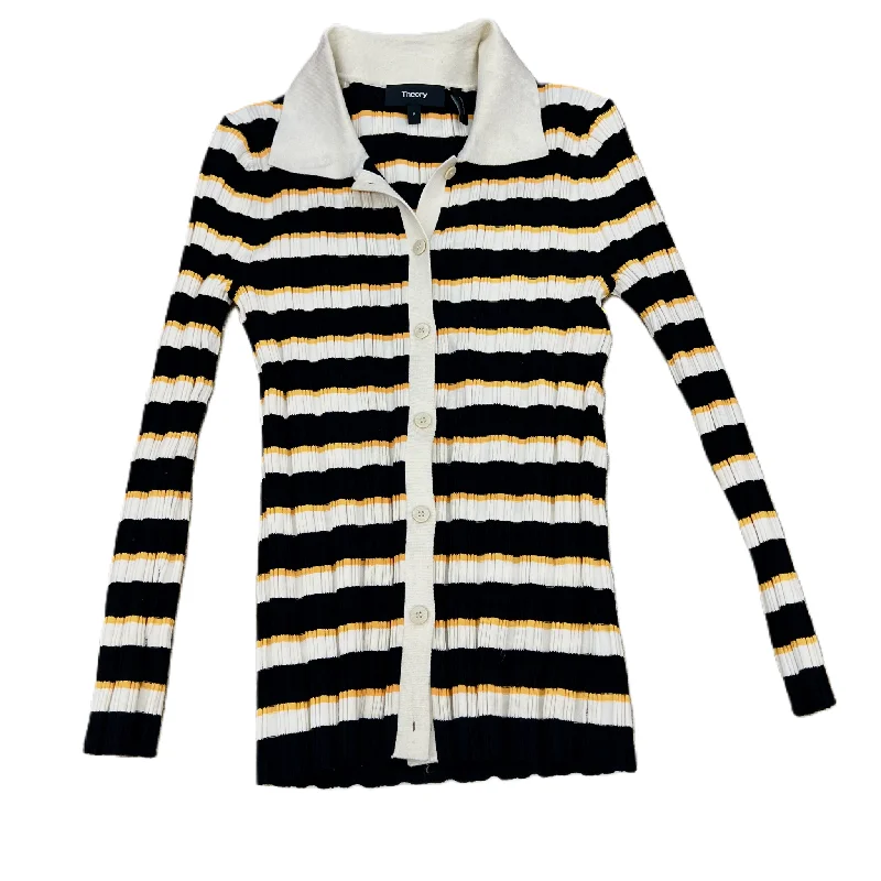 YEAR-End Clearance Top Long Sleeve By Theory In Striped Pattern, Size: Xs