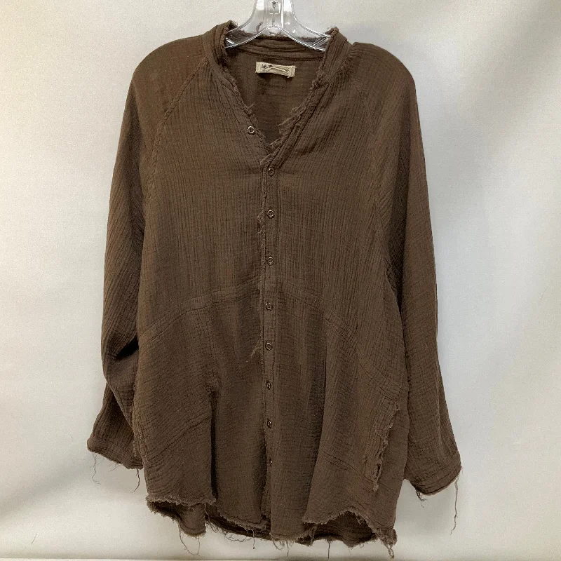 Super Sale Top Long Sleeve By We The Free In Brown, Size: S