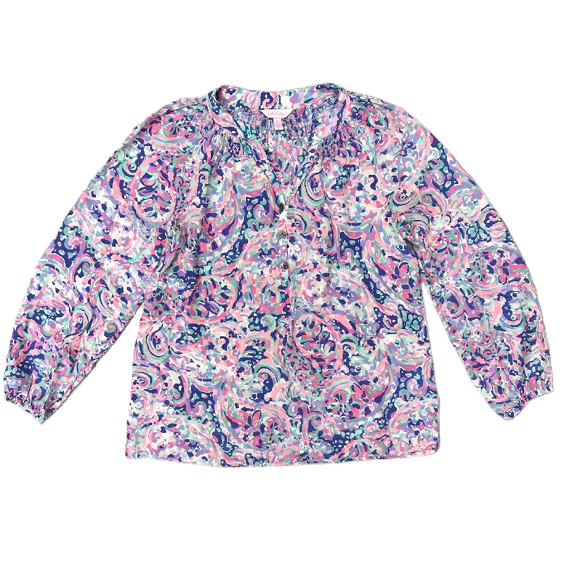 Online Only Top Long Sleeve Designer By Lilly Pulitzer In Multi-colored, Size: M