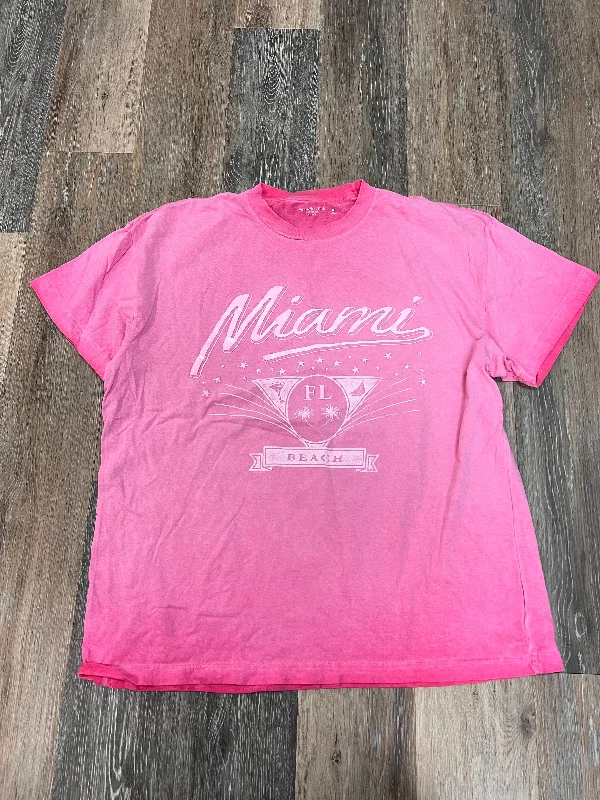 Exclusive Savings Top Short Sleeve By Abercrombie And Fitch In Pink, Size: Xxl