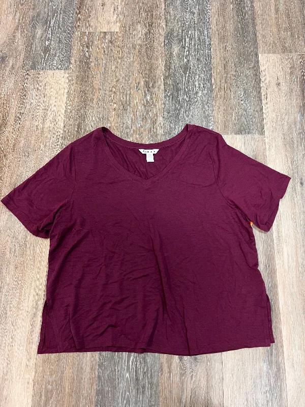 Great Bargains Top Short Sleeve By Athleta In Purple , Size: Xl