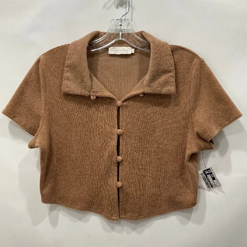 Quick Sale Top Short Sleeve By beige botany Size: L