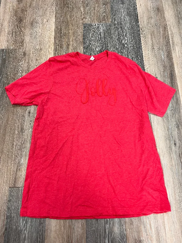 Sneak Peek Sale Top Short Sleeve By Bella + Canvas In Red, Size: Xl