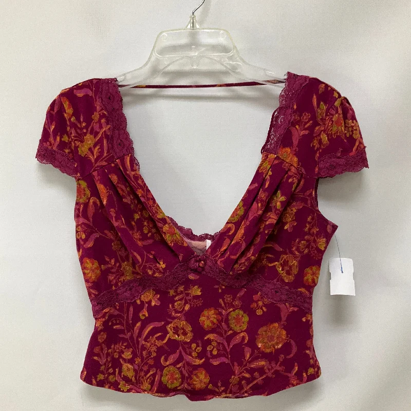 Bargain Prices Top Short Sleeve By Free People In Pink, Size: S