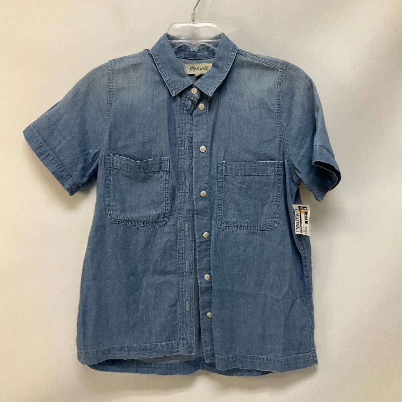 Deal Mania Top Short Sleeve By Madewell In Blue Denim, Size: Xxs